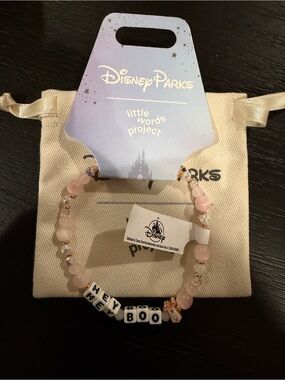 Disney Parks Little Words Project Pink 'Hey Boo' Beaded Bracelet